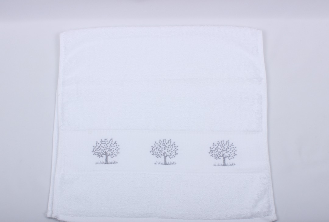 Tree embroidered hand towel. Code HT-Tree image 0